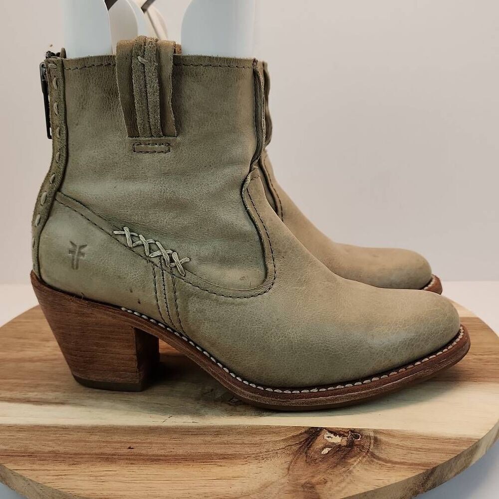 Frye Grey Taupe Suede Ankle Boots